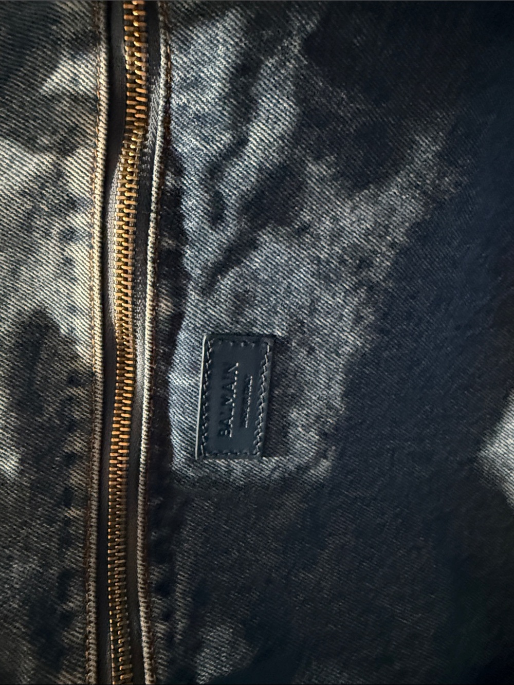 Balmain Denim Monogram Quilted Tote with Gold Chain - Picture 7 of 16